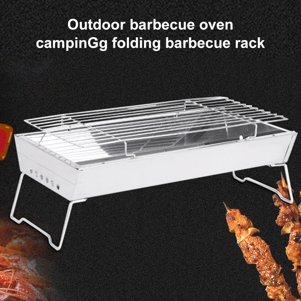 

Multifunction Barbecue Grill Cookware Home Rack Outdoor Camping Portable Foldable Stainless Steel Party Lightweight Hiking