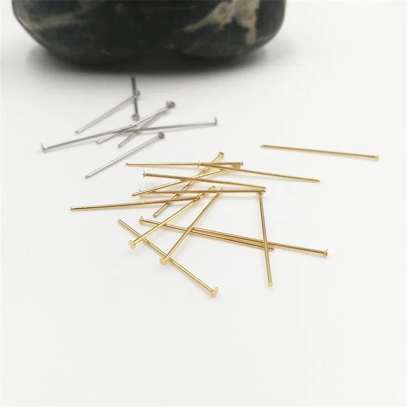 50 шт./лот акция товары для ювелирных изделий плоские булавки с покрытием из