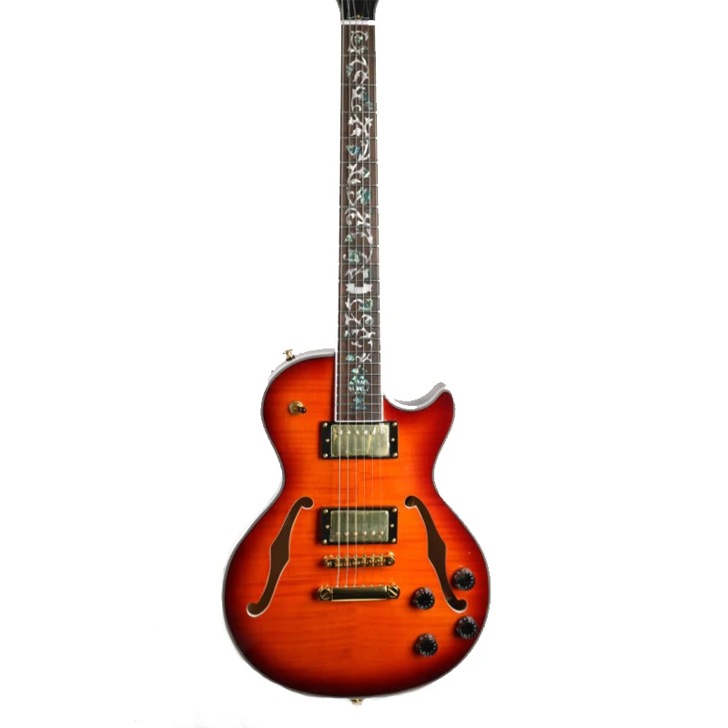 

New High Quality 6String LP Custom Electric Guitar Semi Hollow Gold Hardware Pickups Mahogany Body And Neck Rosewood Fingerboard