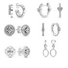 Женские серьги из серебра 100% пробы, дизайнерские серьги сделай сам из стерлингового серебра 925 пробы, Подходит для Pandora