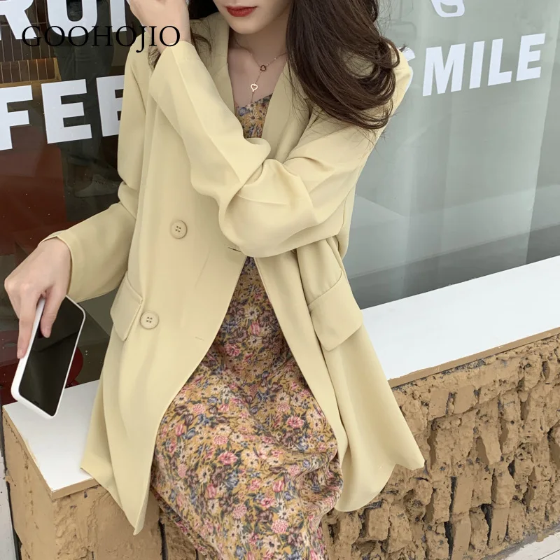 

GOOHOJIO 2021 New Spring and Autumn Fashionable Women Blazers Oversized Casual Blazers Women Temperament Blazers for Women