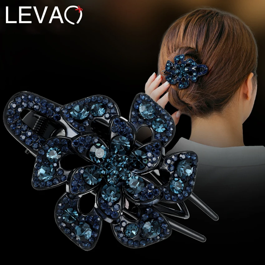 Блестящие стразы Levao цветочные аксессуары для волос женщин и девушек Элегантные