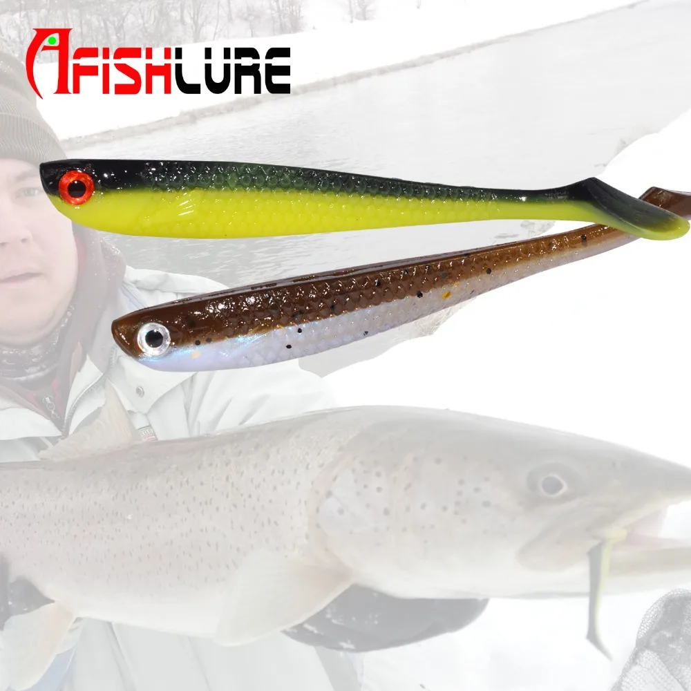 Afishlure Мягкая приманка для рыбы 75 мм 2 8 г рыбной ловли T Shad силиконовые плавающие