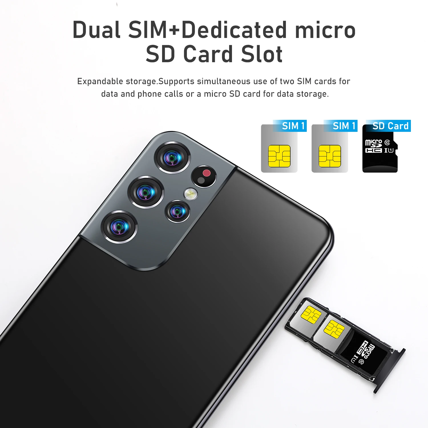 

2021 New S21+ Ultra Smartphone 6.7 inch Drop screen LTE 4G 10 core 8+256GB Face unlock 24MP camera Dual SIM Cellphone