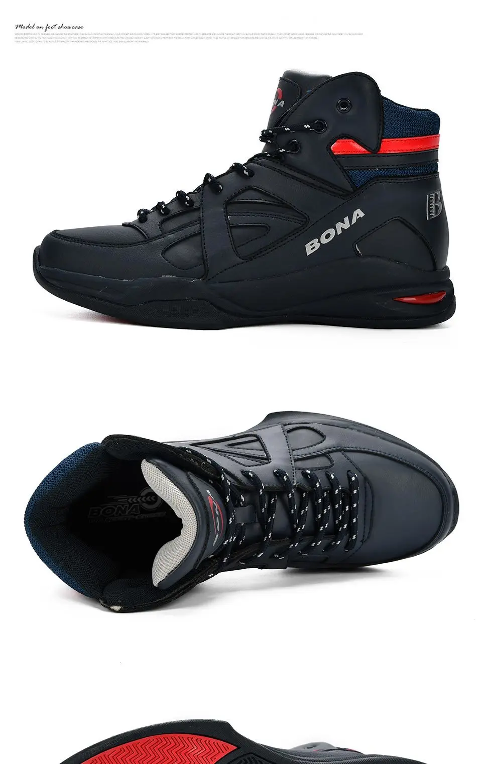 BONA Baskets Homme; коллекция года; мужские баскетбольные кроссовки из яловичного спилка; мужская обувь на плоской подошве; спортивная обувь с высоким берцем; мужские кроссовки; Zapatillas Comfy