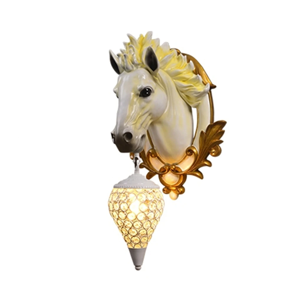 

Nordic LED Horse Resin Wall Lamps for Bedroom Creative Wall Decor Living Room Holiday Home Wall Sconce Lamp Lighting Fixtures
