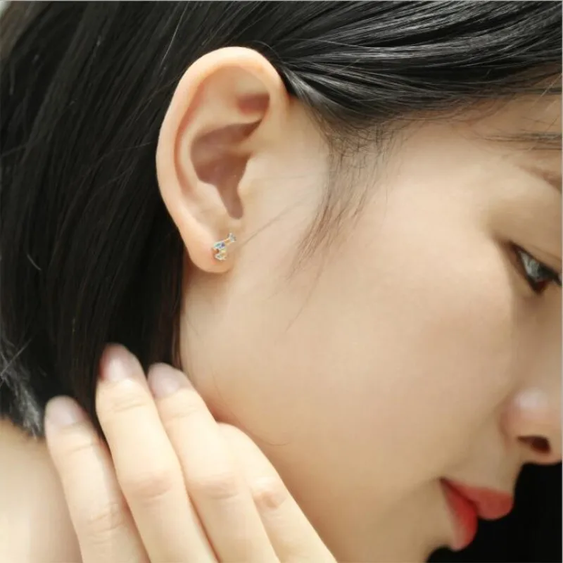 

New Arrival Cute Colorful Pony Horse 925 Sterling Silver Jewelry Animal Deer Temperament Female Fashion Stud Earrings SE25