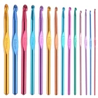 Алюминиевые крючки для вязания, разные цвета, 2-10 мм