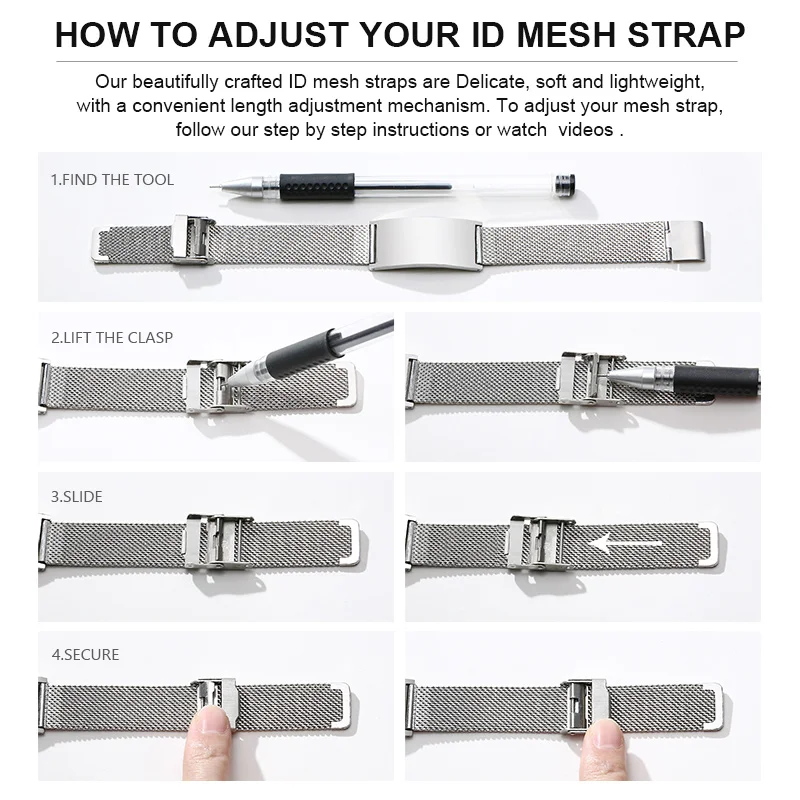 Custom Medical Alert Mesh Bracelet  ID Diabetic Bracelet for Women Men Stainless Steel Personalized Allergy Emergency Wrist images - 6