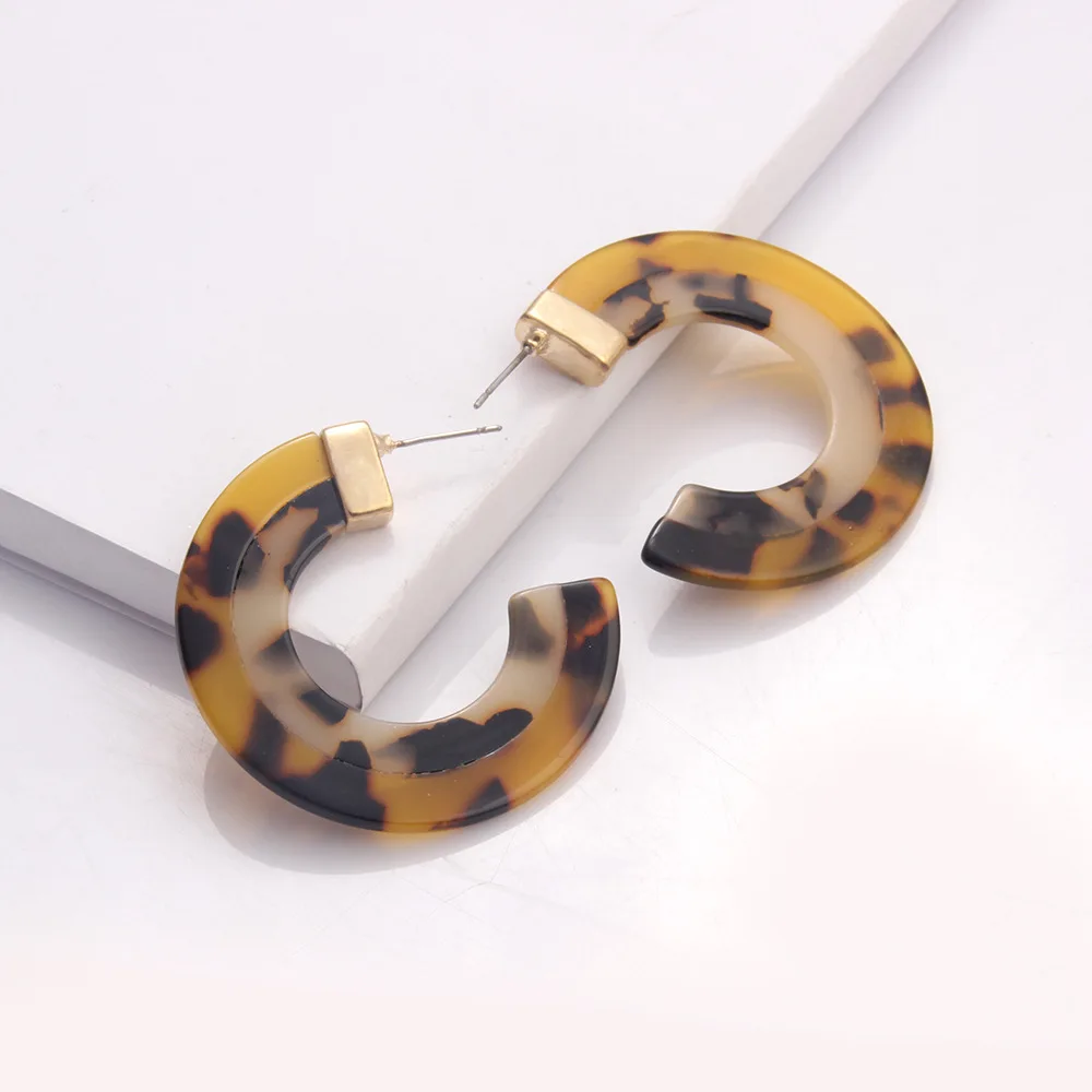 Женские Разноцветные серьги-кольца ZA многоугольные серьги из полимера в