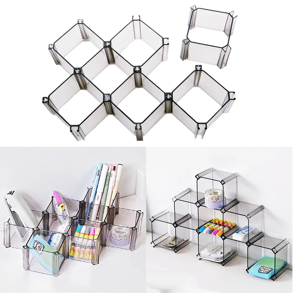 

24 Pack Drawer Closet Organizer - 24 Cell Stackable Dividers Storage Boxes for Storing, Towels, Ties , Socks, Underwear (Gray)