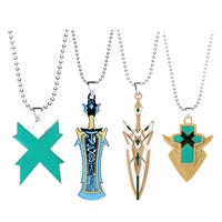 xenoblade chronicles 2 necklace pendant monado pyra mythra sword metal chain choker women necklaces charm gifts jewelry collares