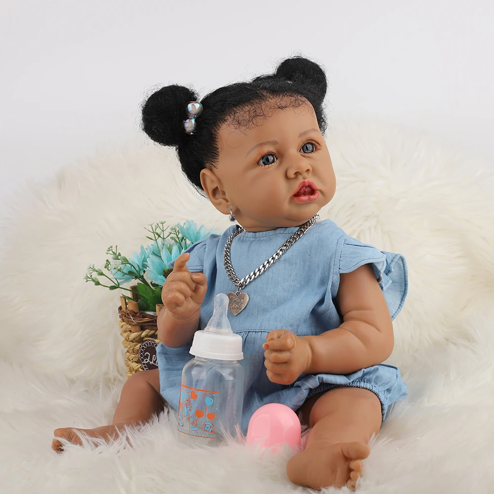 

23" Reborn Baby Dolls Silicone Soft Body Fashion Boneca Reborn For Kids Christmas Gift Best Playmates