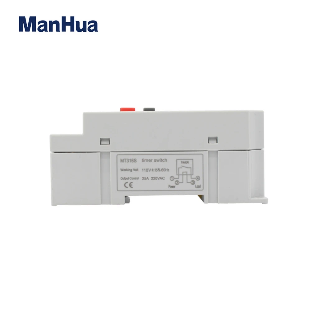 Manhua 110VAC 25A программируемый таймер на din-рейке MT316S автоматический