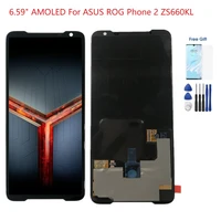 6 59 super amoled for asus rog phone 2 zs660kl display lcd touch panel digitizer for asus zs660kl lcd screen i001d i001da i0