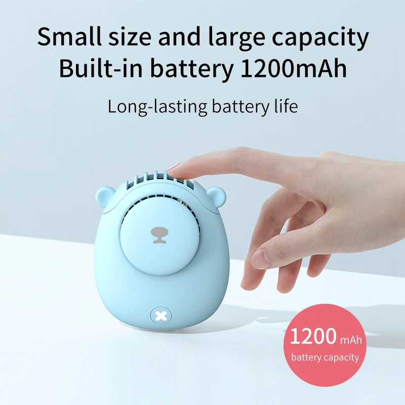 Bear Portable Electrical Neck Fan With Large Battery Capacity Three Speed Wind Halter For Sport Outer Door | Бытовая техника