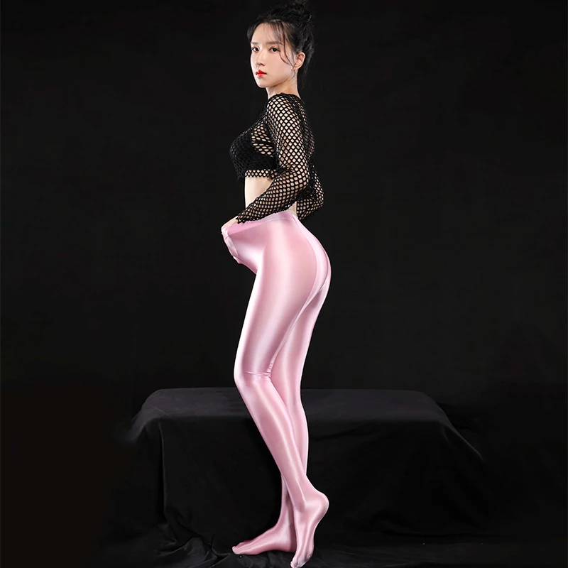 Пикантные блестящие женские брюки-карандаш с высокой талией масляные и