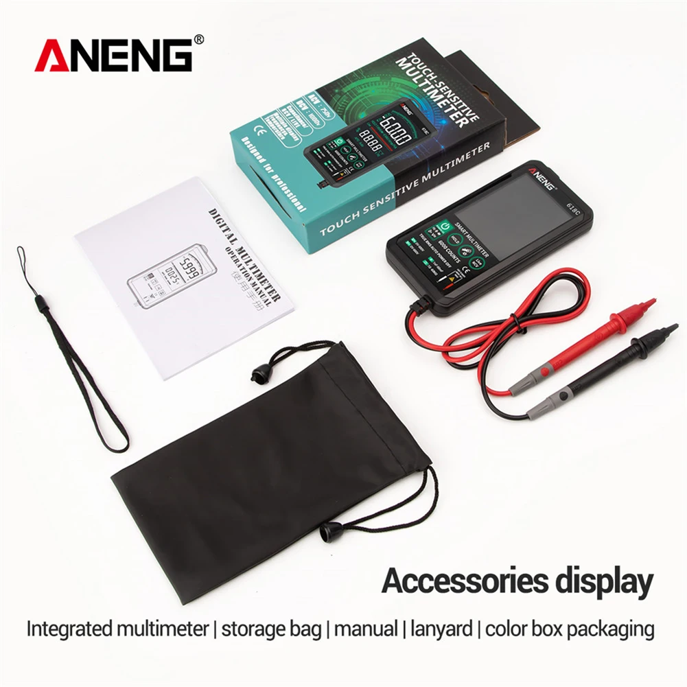 

ANENG 618A/B/C Digital Multimeter 6000 Count DC/AC Voltage Tester Current Meter Flash light Back light Large Screen Multimeter