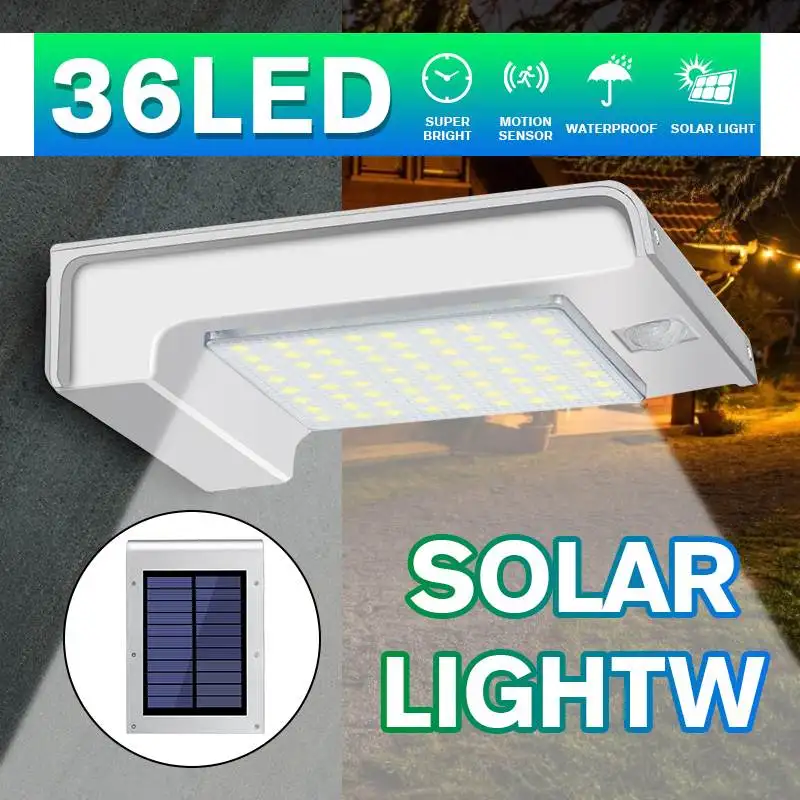 

72 LED Solar Lamp Street Light Super Bright Radar PIR Motion Sensor Outdoor Garden Security Wall Lamp
