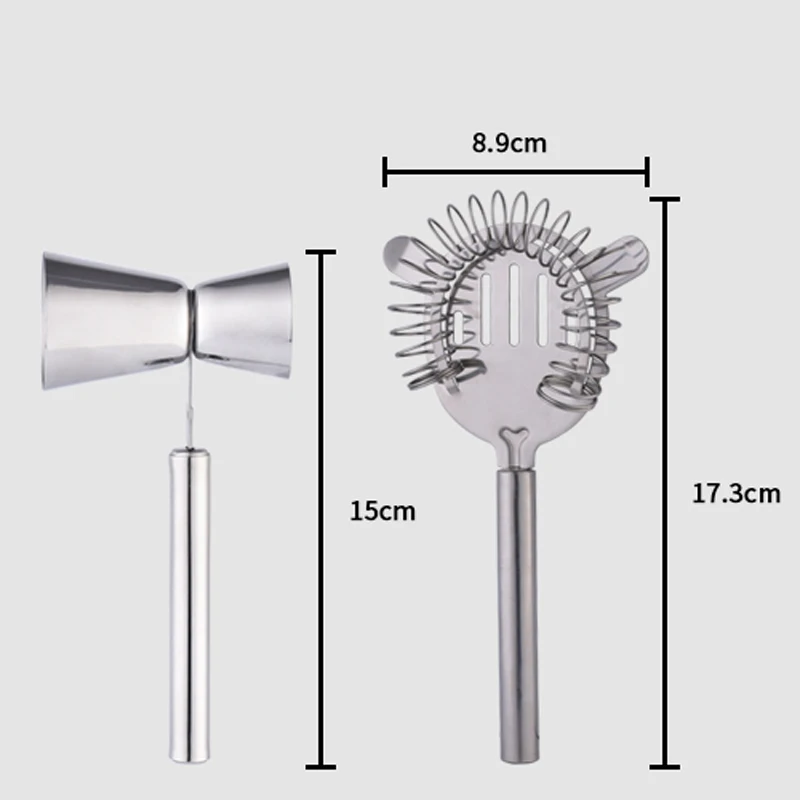 

OAPE 1500ml Ice Bucket 350ml Cocktail Shaker Accessories Set Stainless Steel Bartender Kit Wine Set Utensils Shaker Bar Tools