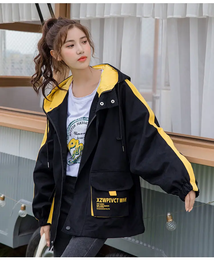 

Student Jacket Tooling Female Outerwear 2021 Spring And Autumn New Women Loose Casual Top