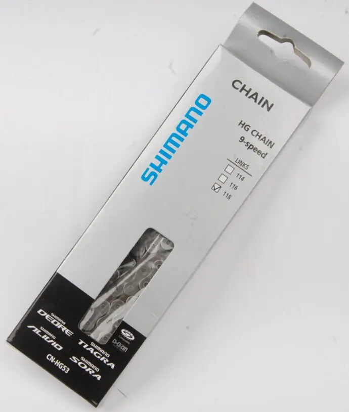 Shimano CN-HG53 Deore Tiagra супер узкий 9-Скорость велосипедной цепи 118L - Цвет: HG53 118L