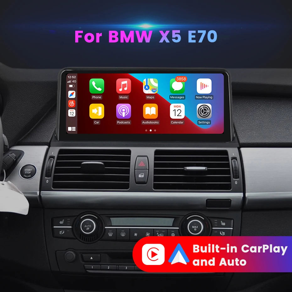 

Автомобильный мультимедийный плеер Carplay, 10,25 дюйма, Android, для BMW X5 X6 E70 E71 E72, обновление CCC CIC, головное устройство с голосовым управлением