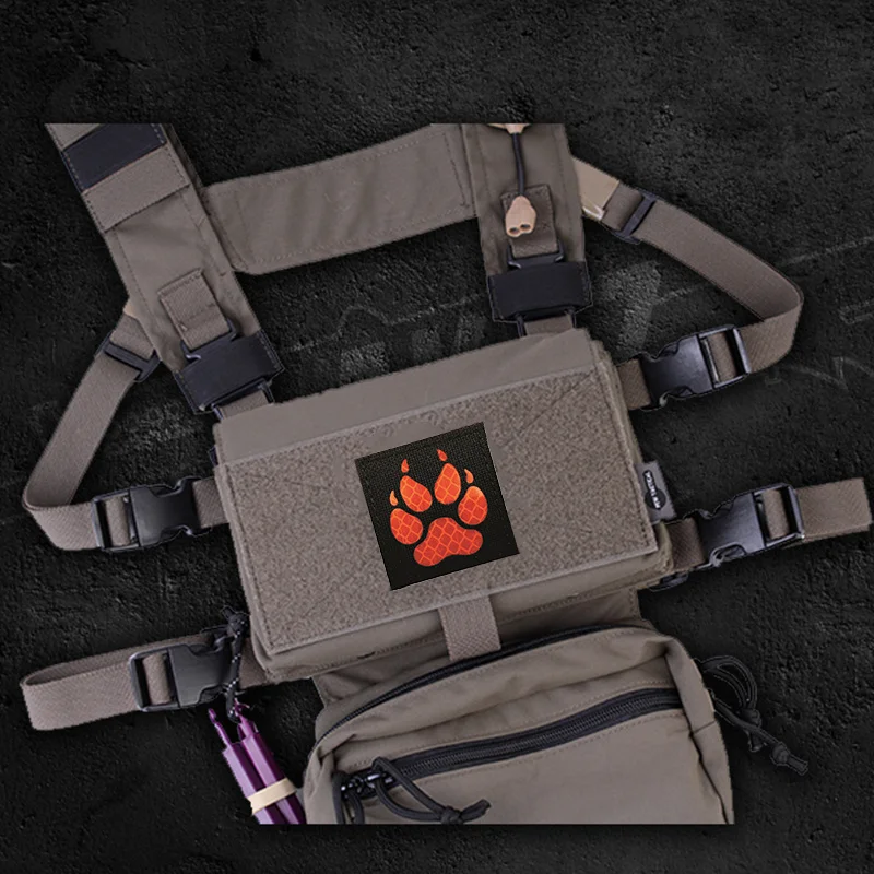Светоотражающий ИК-нейлон K9 собачья лапа Военная нашивка Ночная идентификация
