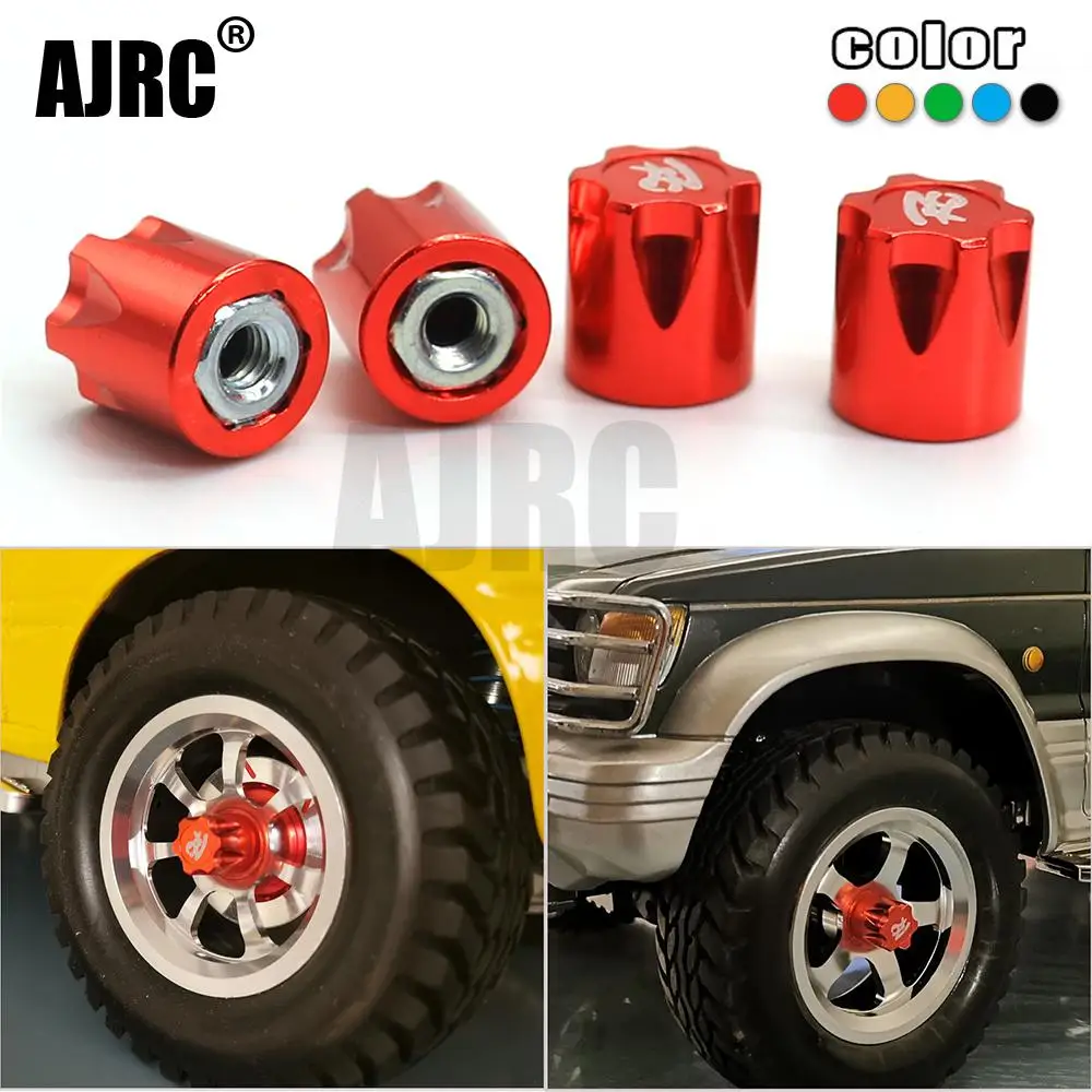 4 шт. CNC алюминиевый сплав M4 гайка обода колеса шапка для 1/10 RC Гусеничный TRX4 TRX6 D90 D110