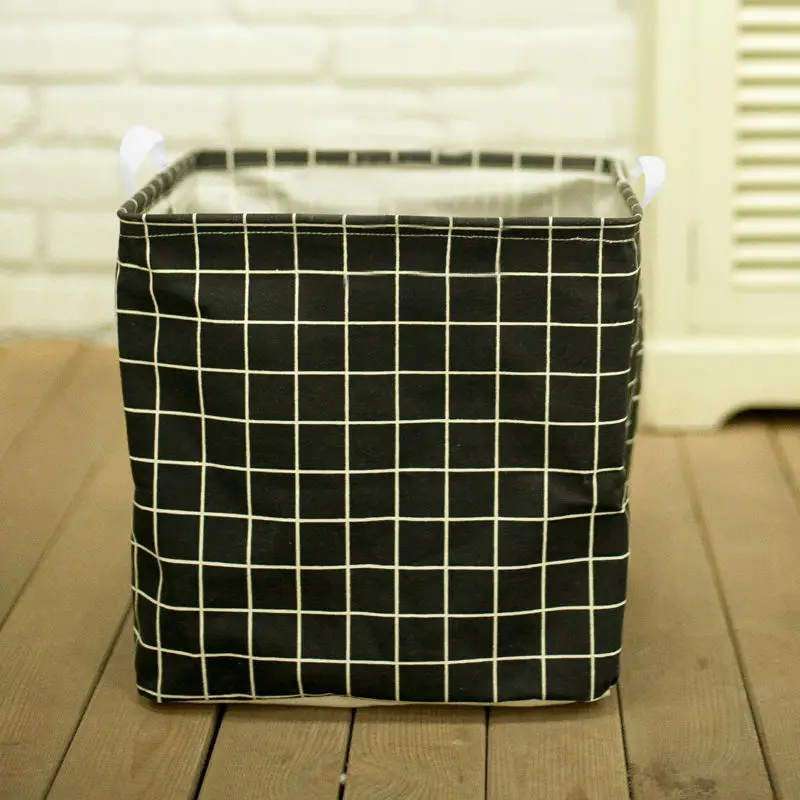 Black plaid MICCK складная корзина для белья, корзина для хранения одежды, бочки для хранения детских игрушек, держатель, контейнер для мелочей, органайзер для одежды, сумки - Цвет: Black plaid