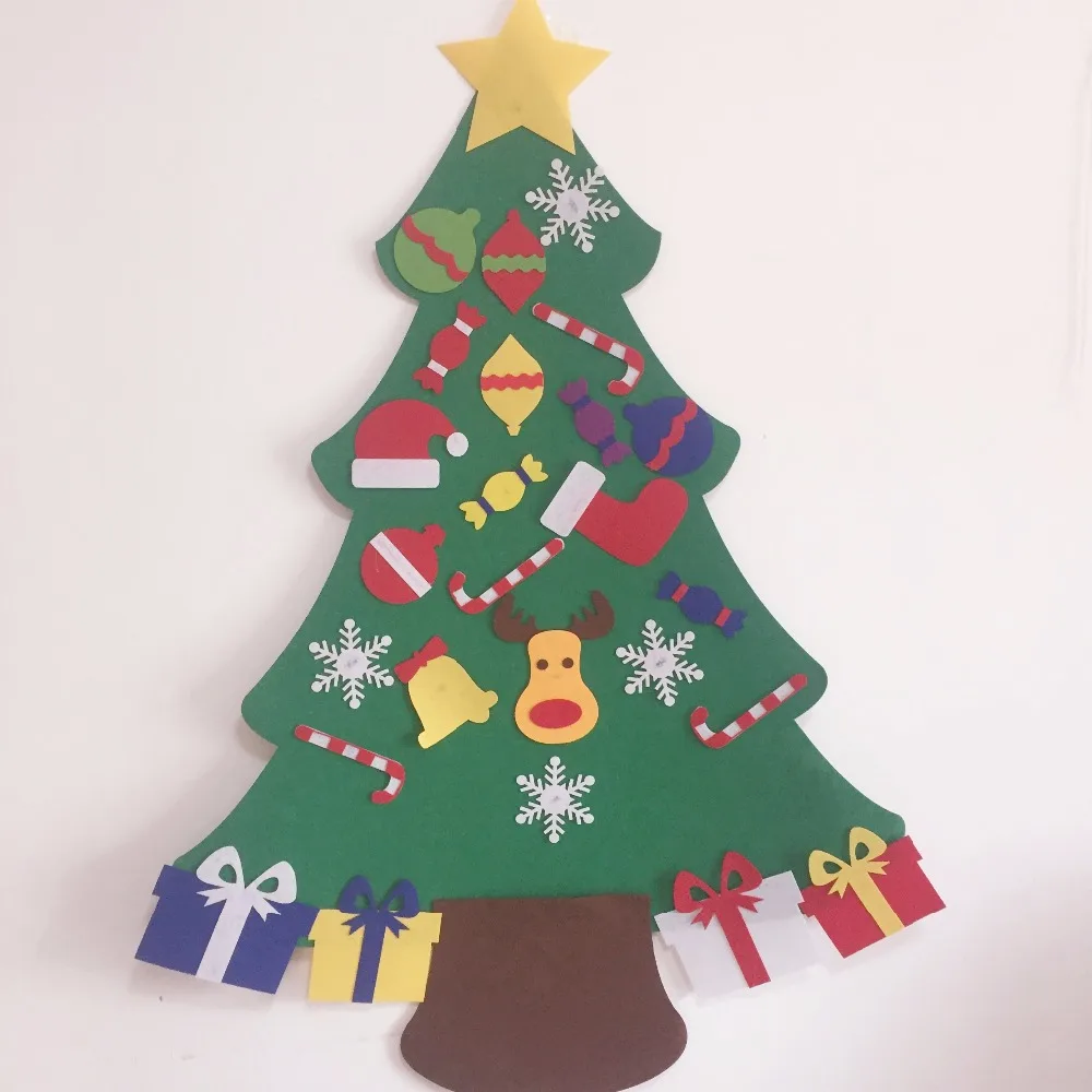 Дети Дошкольное ремесло DIY войлочная Рождественская елка с орнаментом Детские