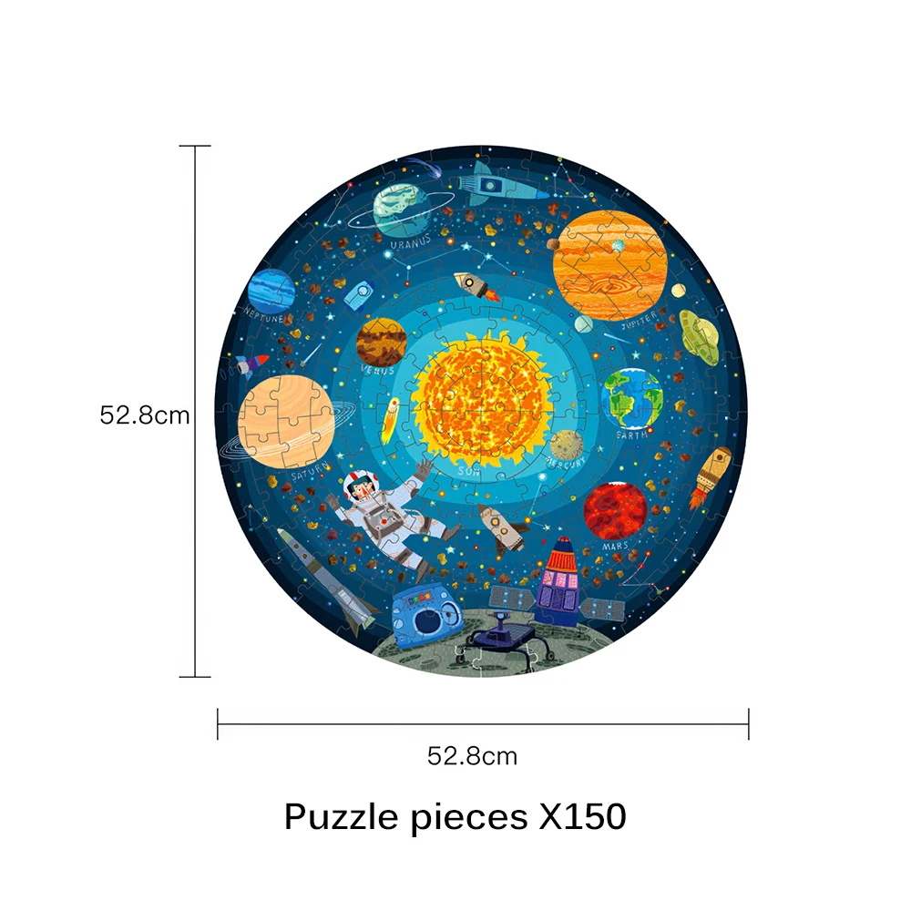 

150pcs Colorful Educational Puzzle Jigsaw Cultivating Attention Kids Space Puzzle Spacewalk Paper Early Learning Shape Toys Gift