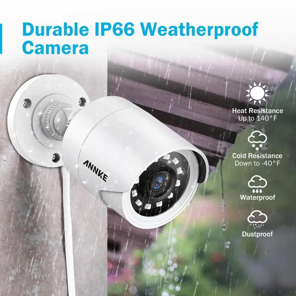 

ANNKE 1080P H.265+ 8CH CCTV Camera DVR System 4pcs IP66 Waterproof 2.0MP Bullet Cameras Home Video Security CCTV Kit