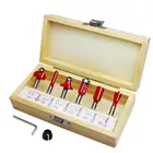 Фрезы по дереву FOXBC, хвостовик 6,35 мм, карбид вольфрама, 6 шт. в упаковке