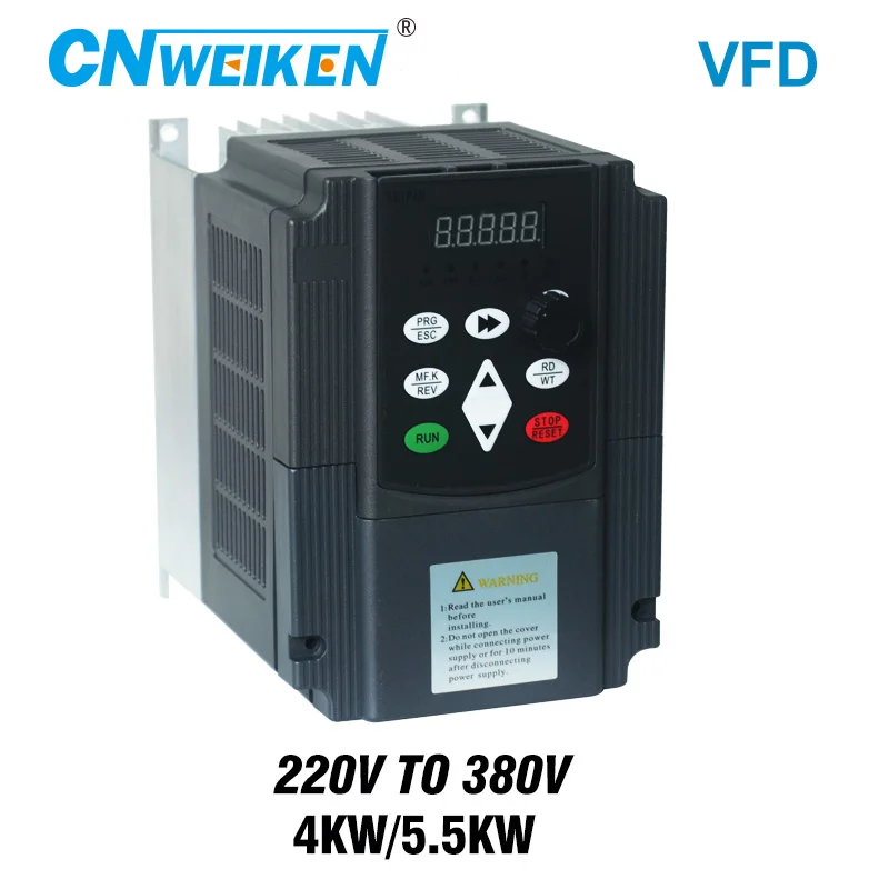WK310 4kw/ 5.5KW VFD вход 220V 1ph на выход 380V 3ph высокопроизводительный инвертор переменной