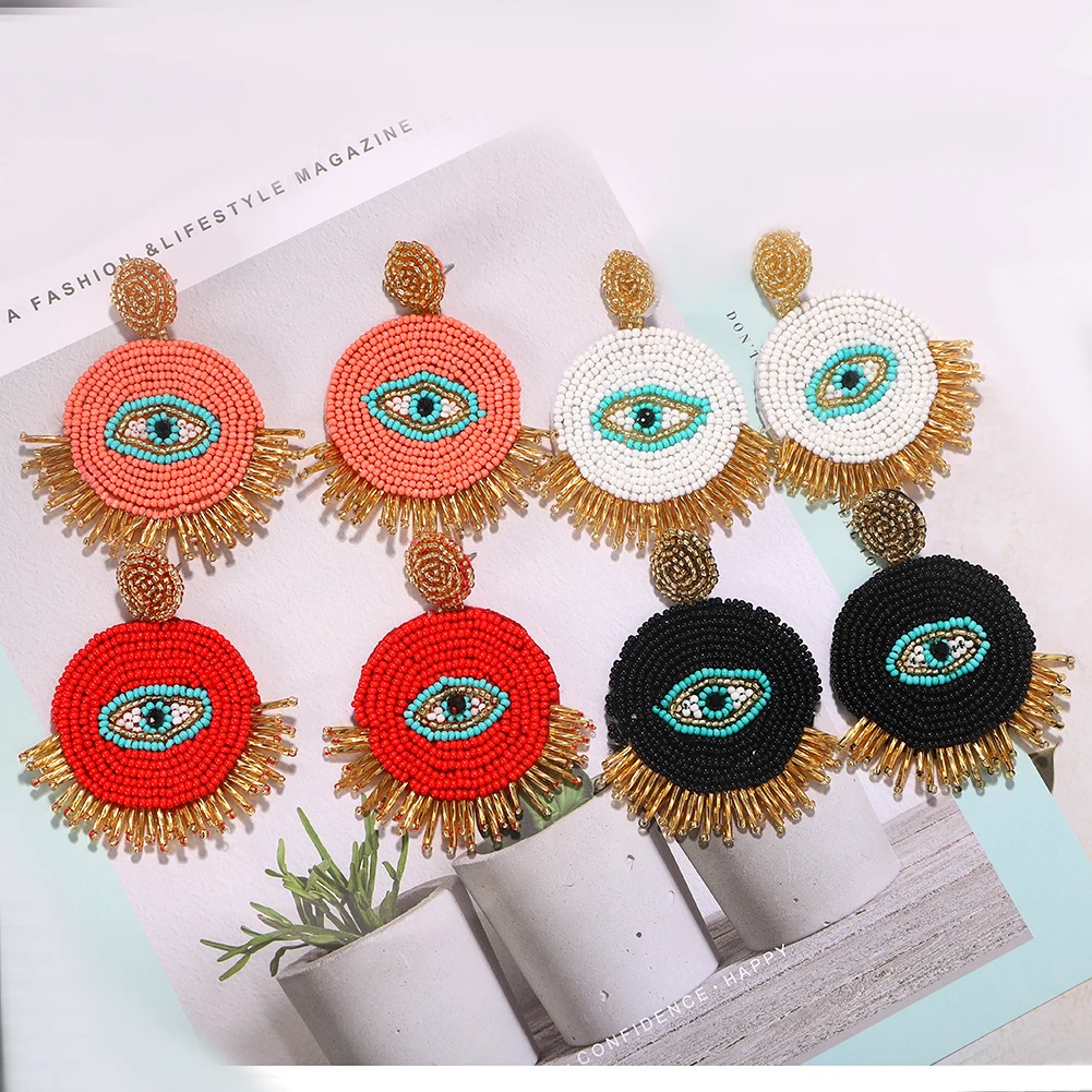 

Best Lady Novo Bohemian Eyes Measle Drop Earrings For Women 2021 New Trendy Fashion Jewelry Party Show Gifts Statement Wholesale
