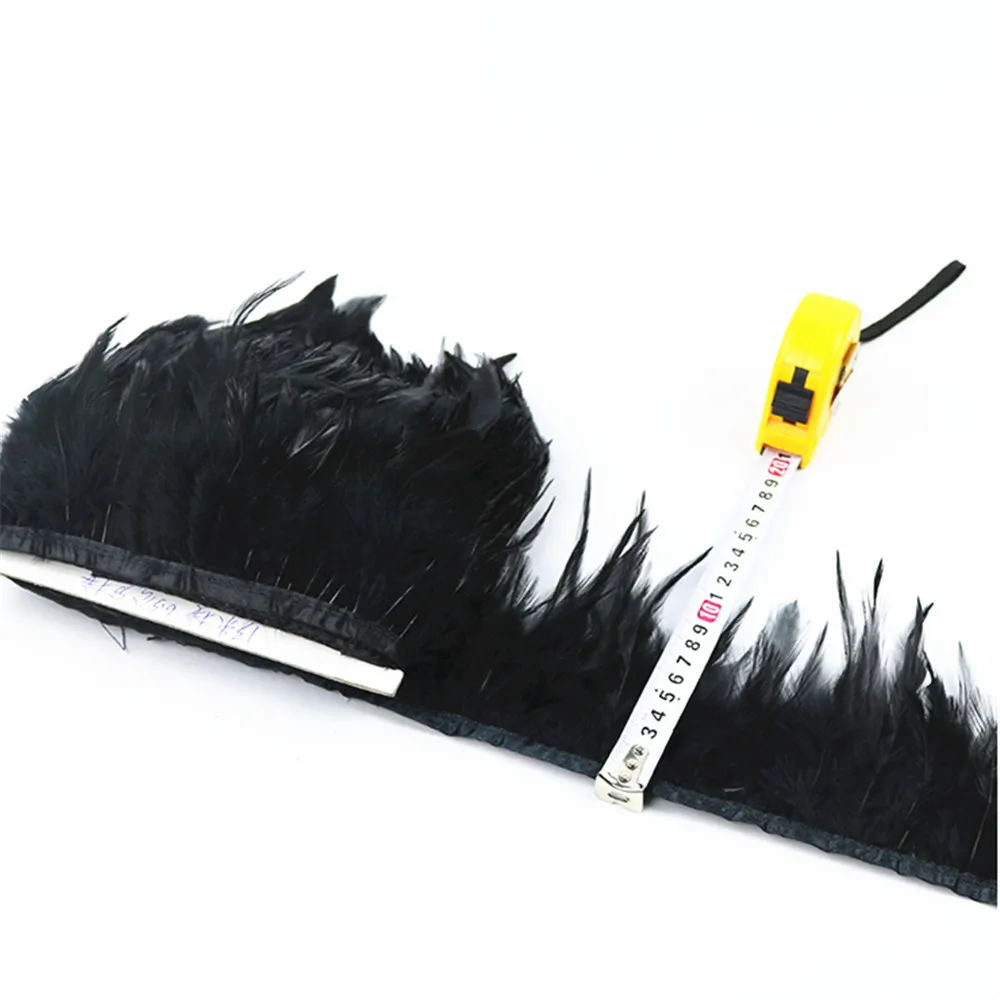 Черная юбка с петушиным воротником и перьями лента перо фазана отделка бахромой