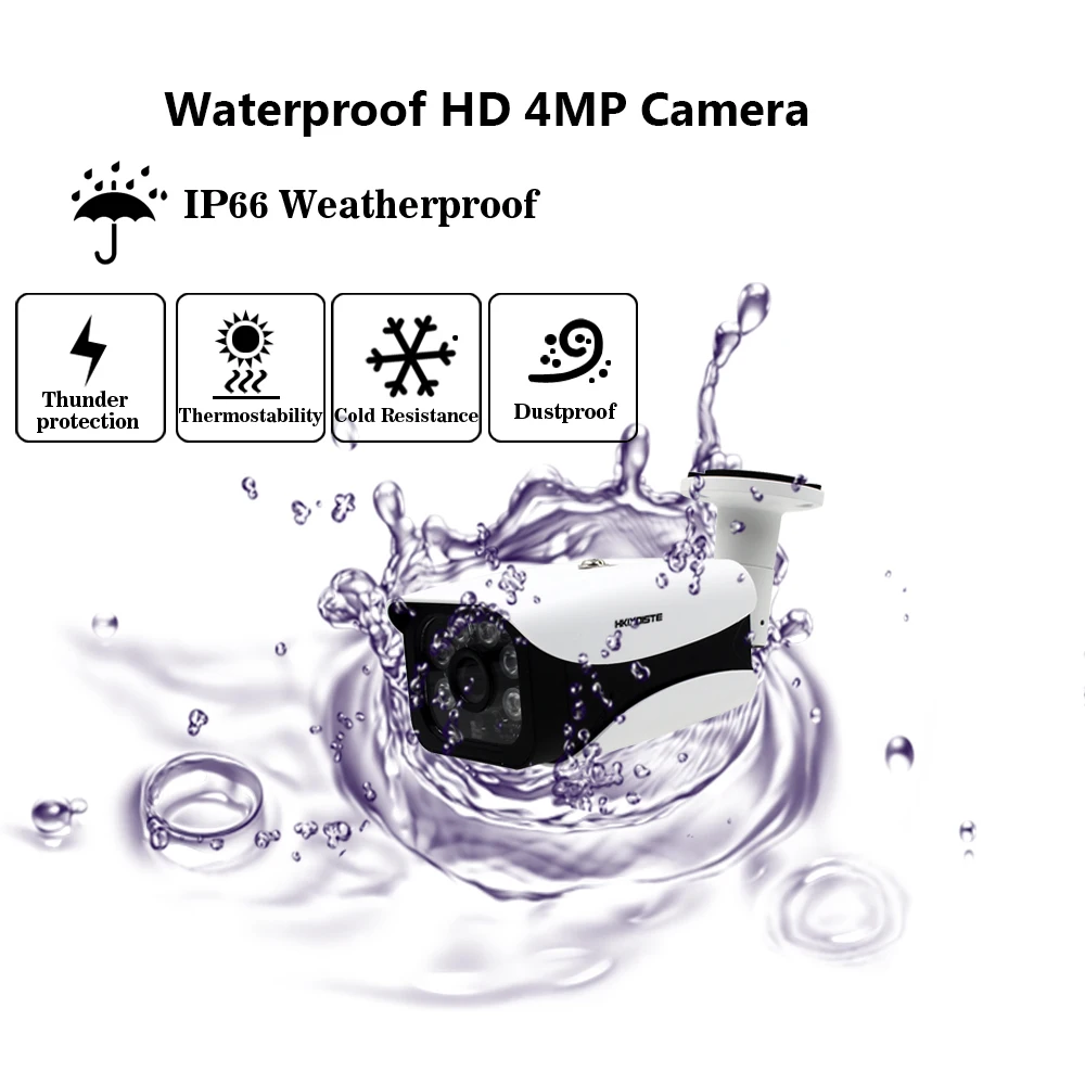 5MP CCTV System 16CH DVR kit 16pcs 4MP low illumination Camera Metal Waterproof Outdoor indoor HD Remote View | Безопасность и