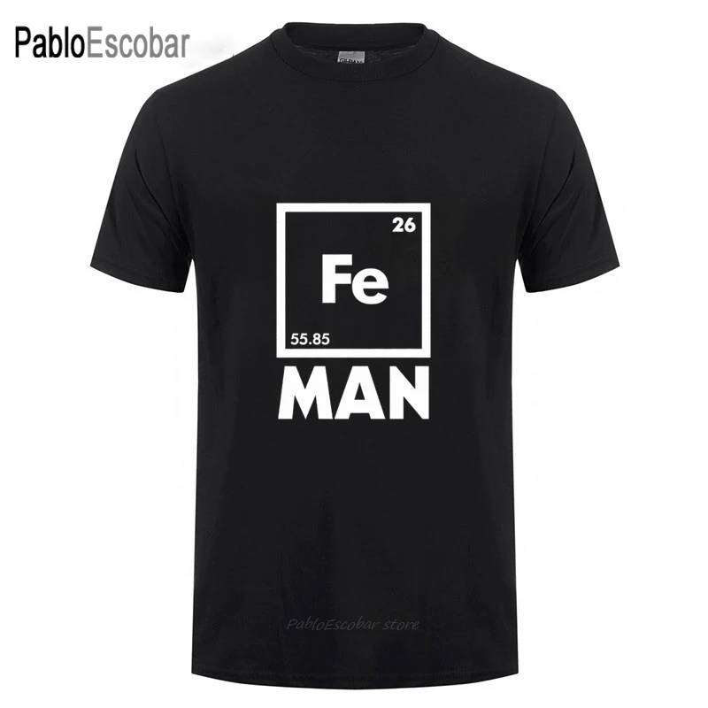 Футболка с железной наукой футболка забавным химическим принтом круглым столом