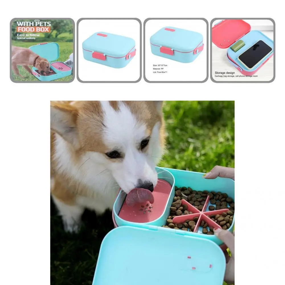 

Creative Multi-use Puppy Dog Travel Food Holder Portable Puppy Feeding Box Smooth Edges for Picnic