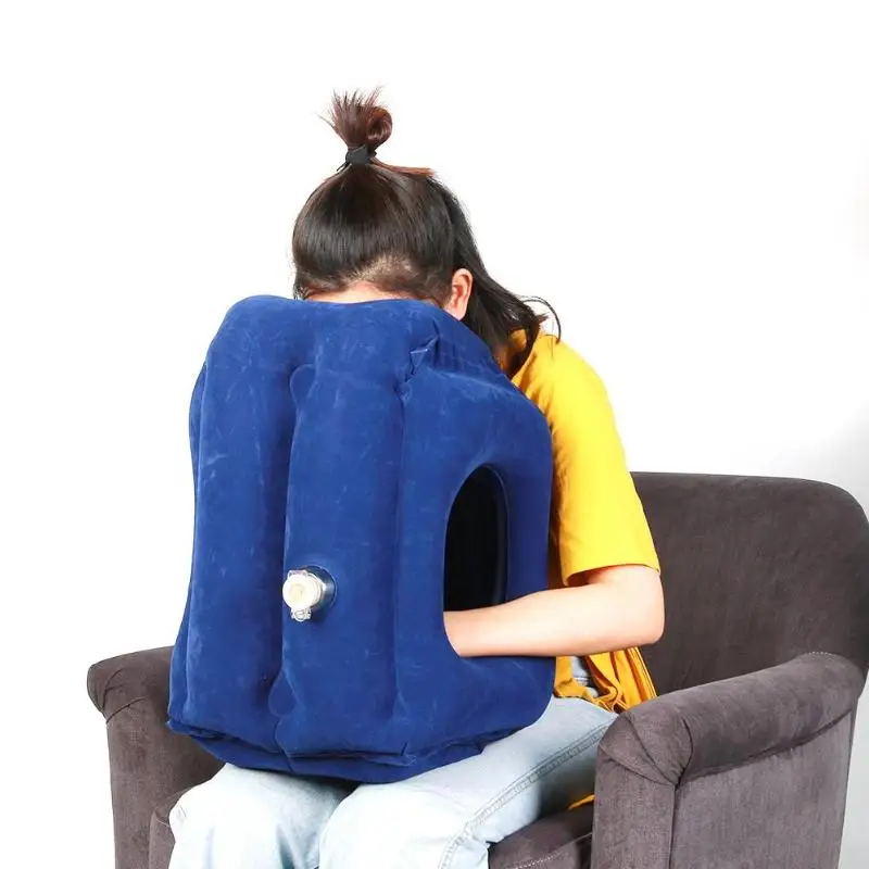 Надувная подушка для сна, Высококачественная однотонная переносная удобная мягкая подушка из ПВХ, подушка для путешествий и спины, подушка для шеи