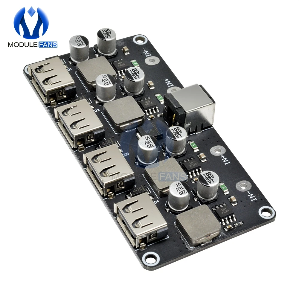 4-канальный понижающий преобразователь Usb QC3.0 Qc2.0 Dc-Dc зарядный модуль 6-32 в 9 12 В 24