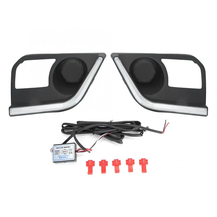 2 шт 12V Двухцветная Кольцевая вспышка Автомобильные фары дневного света