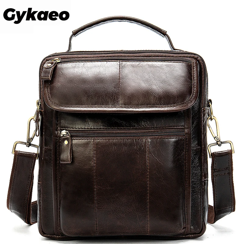 

Gykaeo, зимняя мужская сумка на плечо, мужская сумка из натуральной кожи, повседневные деловые сумки, Ретро стиль, с клапаном, мужской портфель, мужские маленькие сумки-мессенджеры