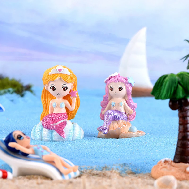 Мини морской русалки модель смоляные фигурки Фея садовые миниатюры аквариум