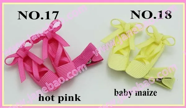 free shippng 10pcs Ribbon Ballet Slippers ballerina hair bows Dancing shoe hair clips