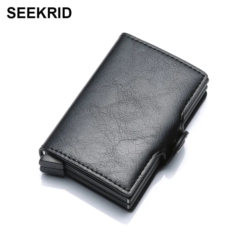 SEEKRID классические мужские двойные металлические держателя карты с функцией