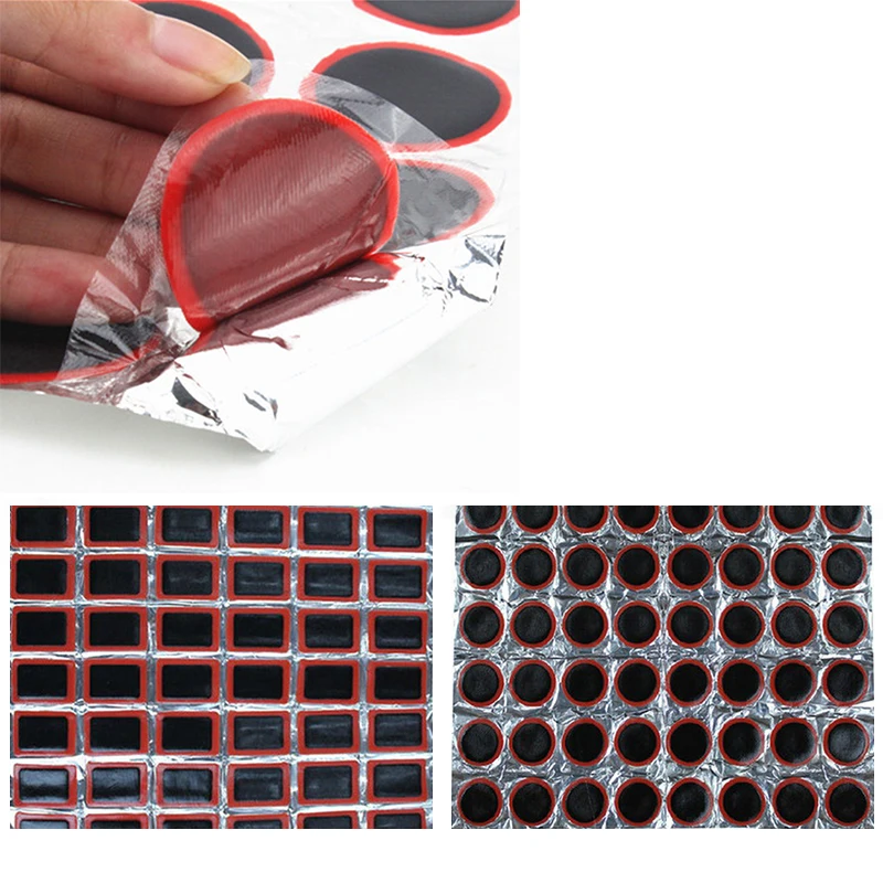 

48pcs 25MM Bicycle Bike Tire Tyre Tube Rubber Puncture Patch Patches Repair Kit Cycling Tire Inner Tube Repairing No Glue