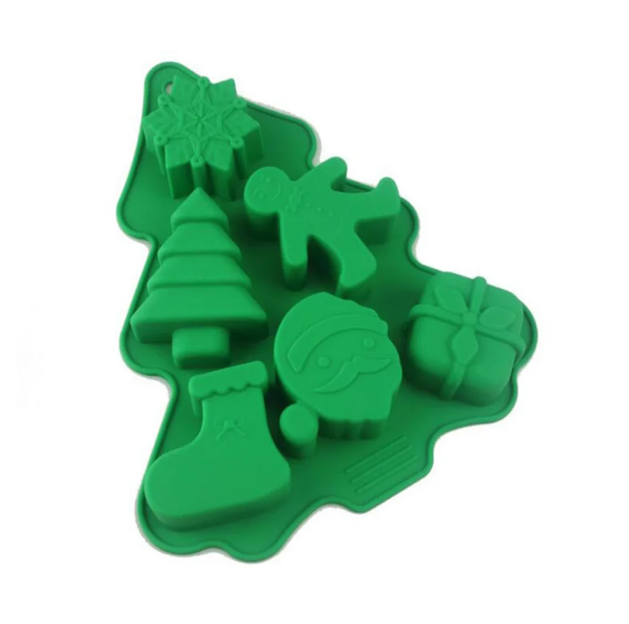 

6 even Christmas tree shape cake silicone mold holiday DIY baking mold