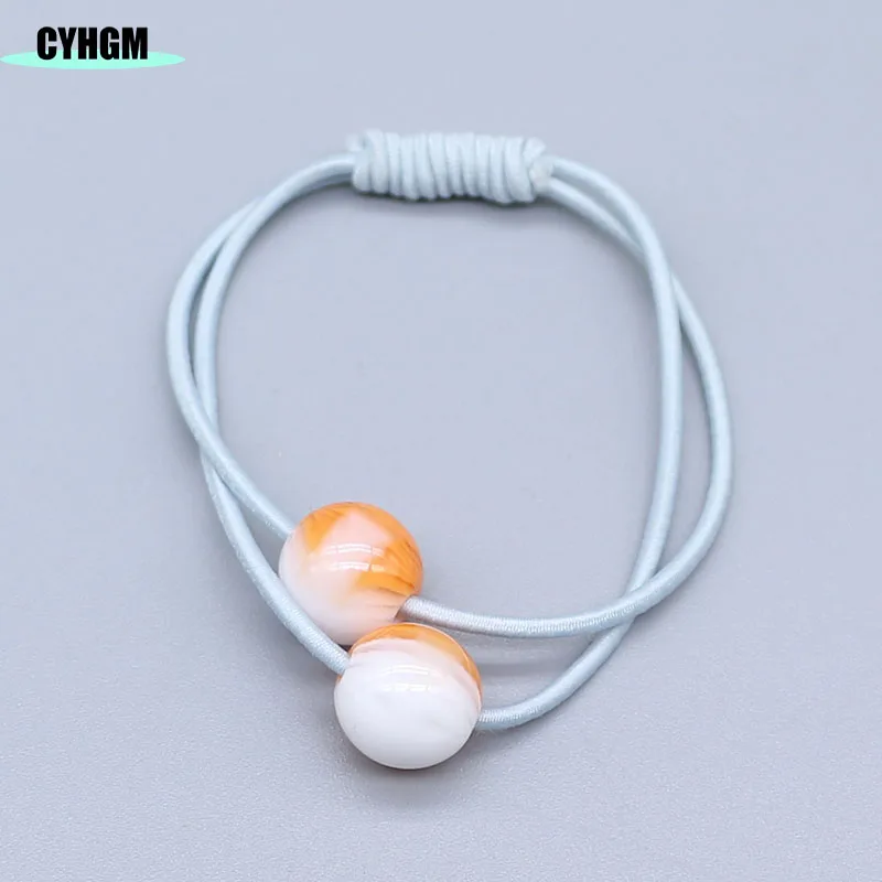 G016-green-orange Эластичные резинки для волос для девочек кавайные резинки для волос украшения желе бант satynowa gumka cheveux femme аксессуары для волос бренд G016 - Цвет: G016-green-orange